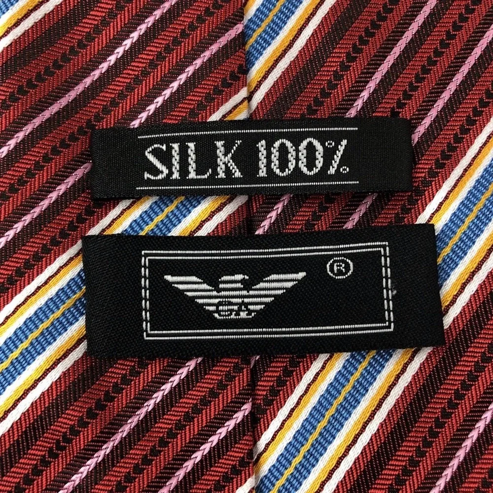 Giorgio Armani 100% Silk Striped‎ Red and Blue Men's Tie